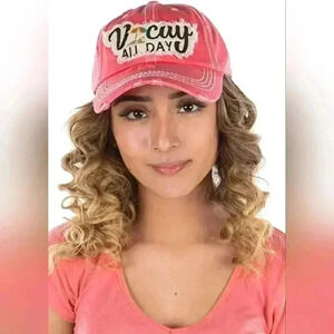 "VACAY ALL DAY" Distressed Baseball Cap - KBETHOS Vintage - Hardly Worn!
